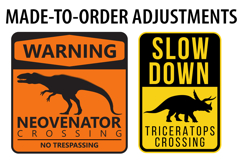 Dinosaur Road Sign Stickers Set 19 vector Designs Product Image 5