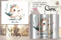 Mother's day cute animals | Skinny tumbler Sublimation PLUS5 Product Image 1