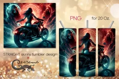 Gothic Motorcycle girl | Skinny tumbler sublimation PLUS5 Product Image 1