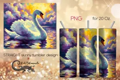 Swan | impressiomism skinny tumbler Sublimation design PLUS5 Product Image 1