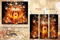 Pumpkin | Halloween Skinny tumbler sublimation design PLUS5 Product Image 1