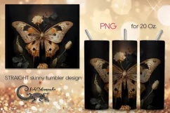 Skulls with butterfly | Halloween Skinny tumbler design PL5 Product Image 1