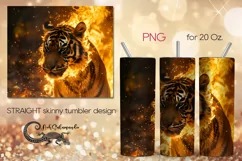 Fire tiger | animals skinny tumbler Sublimation designs PL5 Product Image 1