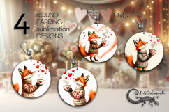 Love atmosphere | 4 Valentine Sublimation round earring Product Image 1