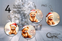 Christmas toys | 4 xmas Round earring Sublimation designs Product Image 1