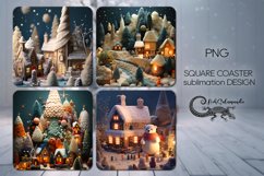 Knitted Christmas | 4 square coaster sublimation designs P Product Image 1
