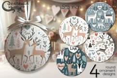 Valentine animals | scandi round ornaments sublimation Product Image 1