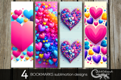 Love hearts | valentine bookmarks sublimation design PL Product Image 1