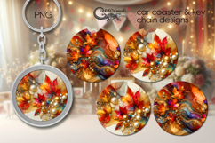 Abstract Autumn | Fall Car coaster &amp; key chain designs, PL Product Image 1