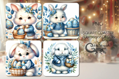 Easter rabbit | 4 square coaster sublimation designs P Product Image 1