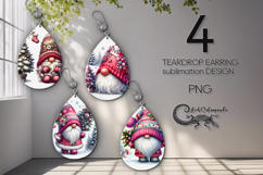 Winter gnome | Christmas Teardrop earring sublimation P Product Image 1