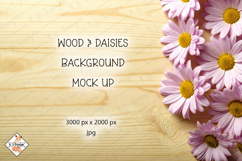 Wood &amp; Daisies Background Mock Up Photo jpg Product Image 1