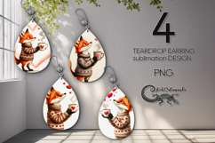 Love atmosphere | 4 teardrop earring Sublimation designs Product Image 1