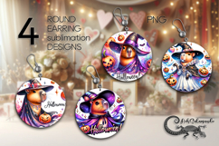 Funny Halloween character | 4 Sublimation round earring Product Image 1