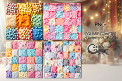 Candy patchwork | 4 square coaster sublimation designs Product Image 1
