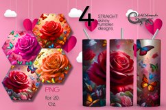 Valentine rose | Skinny tumbler Sublimation design PLUS Product Image 1