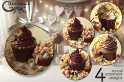 Easter cake | 4 round ornaments sublimation designs P Product Image 1