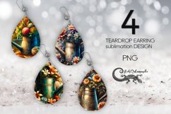 Garden composition | Teardrop Earring sublimation design PL Product Image 1