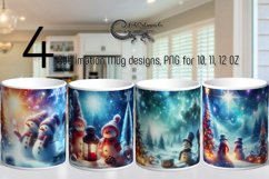 Christmas Snowman | 4 Sublimation Mug designs, PNG PLUS Product Image 1