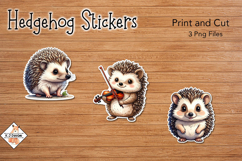 Hedgehog Stickers | Print and Cut Product Image 1