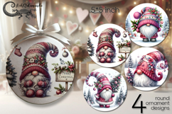 Christmas gnome | round ornaments sublimation designs P Product Image 1