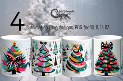 Modern Christmas tree | 4 Xmas Sublimation Mug designs PL Product Image 1
