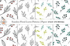 Seamless Floral Leaves Patterns | Papers Product Image 1