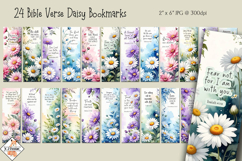 24 Bible Verse Daisy Bookmark Designs | Printables Product Image 1