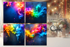 Abstract rainbow background | 4 square coaster sublimation Product Image 1