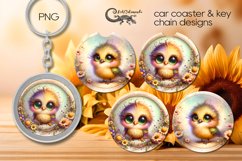 Rainbow animals | 2 Car coaster &amp; key chain designs Product Image 1