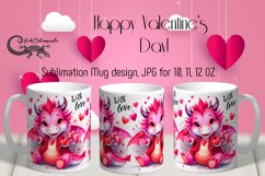Valentine dragon | LOVE pink Mug sublimation design PLUS Product Image 1