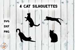 Cat Silhouettes SVG DXF PNG Product Image 1