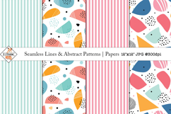 Seamless Abstract Lines and Shape Patterns | Digital Papers Product Image 1