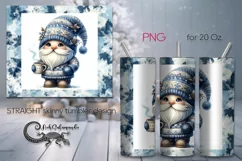 Christmas gnome | xmas Watercolor tumbler sublimation PL6 Product Image 1
