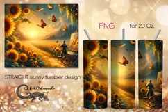 Romantic sunflower | Skinny tumbler Sublimation design PLUS6 Product Image 1
