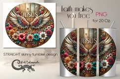Jesus | Christian faith Skinny tumbler sublimation design P6 Product Image 1
