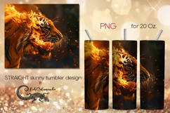Fire tiger | animals skinny tumbler Sublimation designs PL6 Product Image 1