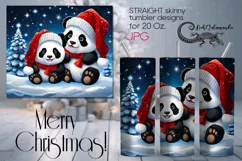 Christmas panda | Kids Xmas Sublimation tumbler design PLUS6 Product Image 1