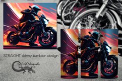 Black rider | Bike Skinny tumbler sublimation design PLUS6 Product Image 1