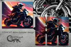 Black rider | Bike Skinny tumbler sublimation design PLUS6 Product Image 1