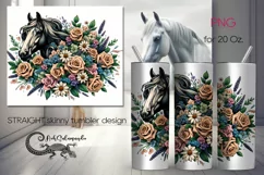 Horse | tatoo style skinny tumbler Sublimation design PLUS6 Product Image 1