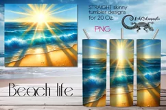 Beach life | 4 Tropical Skinny Tumbler Sublimation designs Product Image 2
