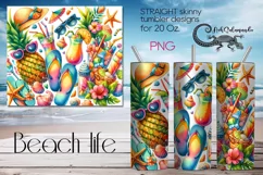 BeachLife | tropical Skinny Tumbler Sublimation design PLUS6 Product Image 1