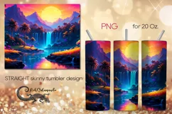 Neon Tropics | Beach Skinny Tumbler Sublimation design PLUS6 Product Image 1