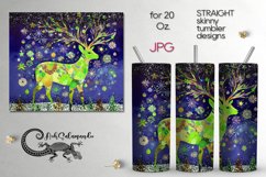 Folk xmas Deer | Skinny tumbler sublimation design PLUS6 Product Image 1