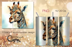 Watercolor giraffe | skinny tumbler Sublimation design PLUS6 Product Image 1