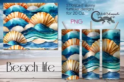 BeachLife | sea Skinny Tumbler Sublimation design PLUS6 Product Image 1