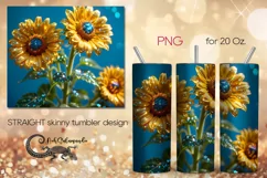 Glitter sunflowers | Skinny tumbler Sublimation design PLUS6 Product Image 1