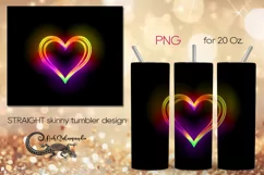 Neon hearts | love Skinny tumbler sublimation design PLUS6 Product Image 1