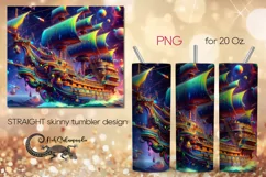 Fantasy ship | 8 Marine Skinny Tumbler Sublimation design P6 Product Image 1